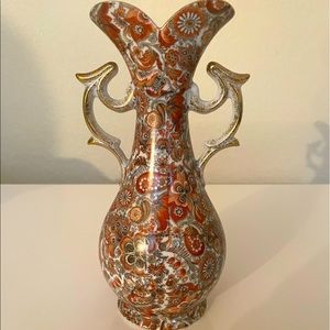 Royal “Burnt Orange” Paisley 55/1640 Decorative 2 Handle Porcelain Vase.
